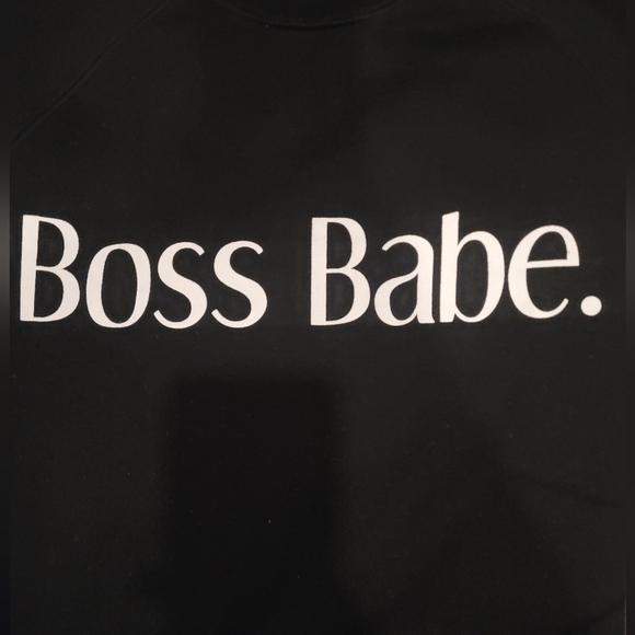 NWT- Brunette The Label Black 'Boss Babe' Sweatshirt- S/M - Picture 5 of 5